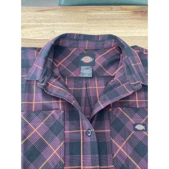 Dickies Bakerhill Oversized Button Up Long Sleeve Plaid Shirt Size Large NWT - Picture 2 of 8